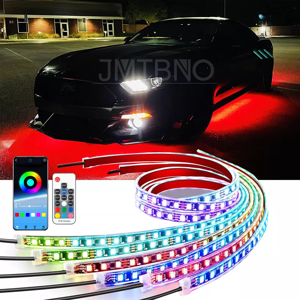 6pc RGB Dream Color Underglow LED Kit Neon Strip Light For Ford Mustang GT Focus