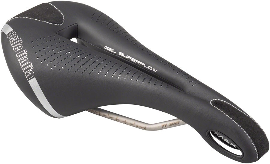 Selle Italia Max Flite Gel Superflow Saddle Titanium, Black, L3