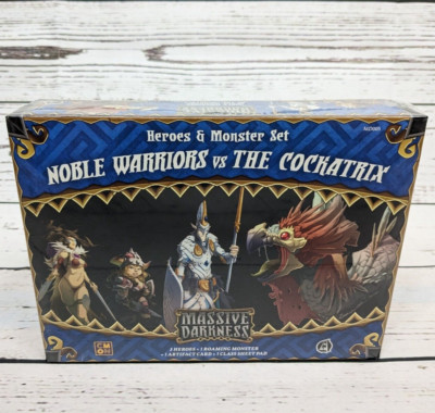 Massive Darkness Game Noble Warriors vs the Cockatrix Expansion CMON NIS