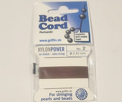 100% NYLON Cord Griffin Beading Stringing Thread Brown No. 2 0.45mm