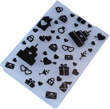 Linda Craft Happy Birthday Cake Background Plastic Embossing Folders for Card Ma