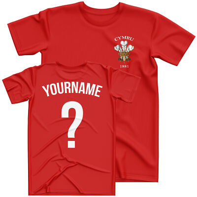 Personalisiertes Cymru Rugby T-Shirt Wales Name und Nummer walisisch Geschenkidee für mich...