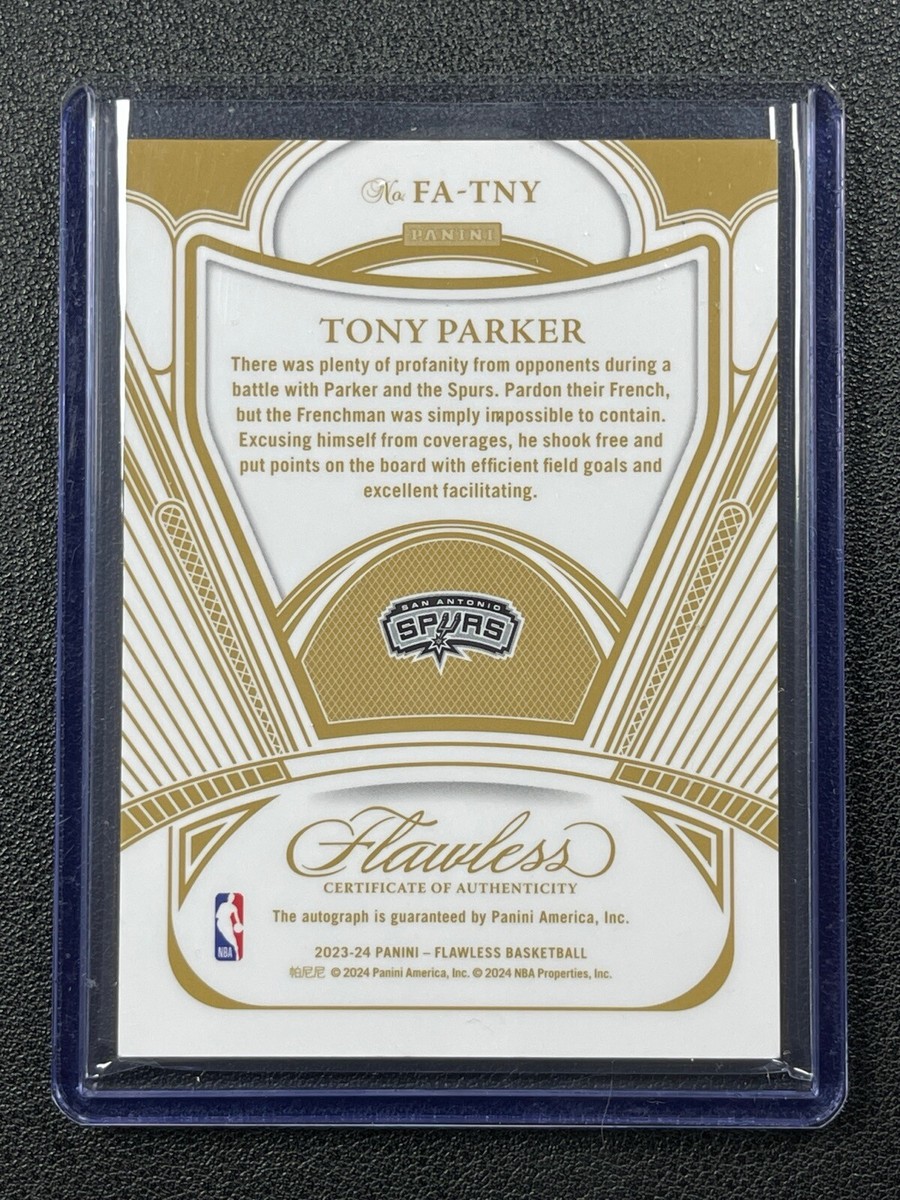 TONY PARKER 2023-24 PANINI FLAWLESS AUTOGRAPHS SPURS AUTO 24