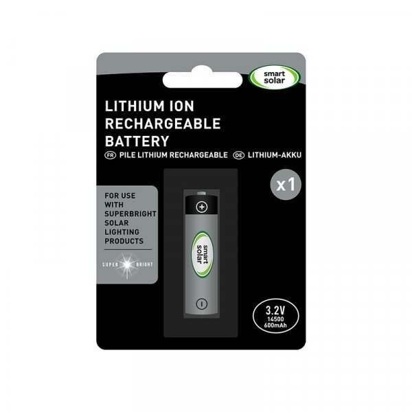 Rechargeable 14500 Solar 600mAh 3.2V Lithium ION Superbright Replacement Battery