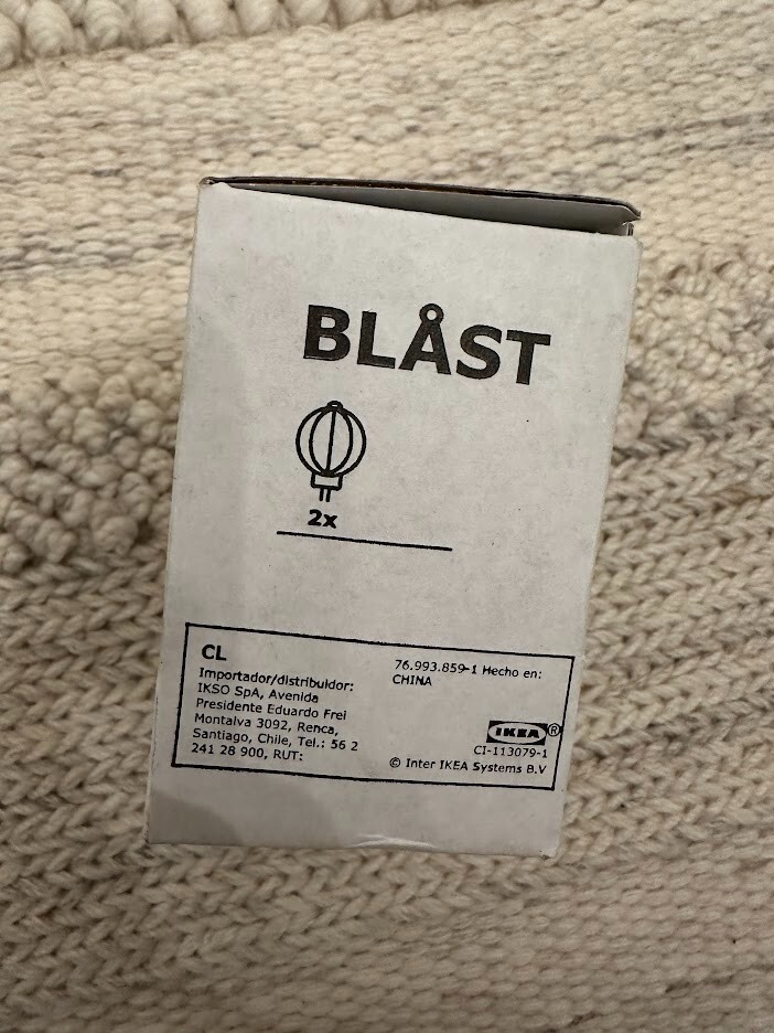 IKEA BLAST Glass Globe Black Curtain Rod Finials, Package of 2 Ends