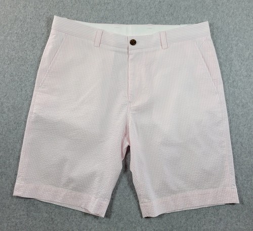 Brooks Brothers Shorts Men's 34 (Actual W36xL10) Pink & White Stretch Striped
