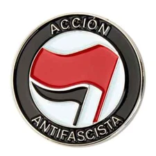 Accion Antifascista lapel pin - NEW - Spanish Antifascist Action Antifa