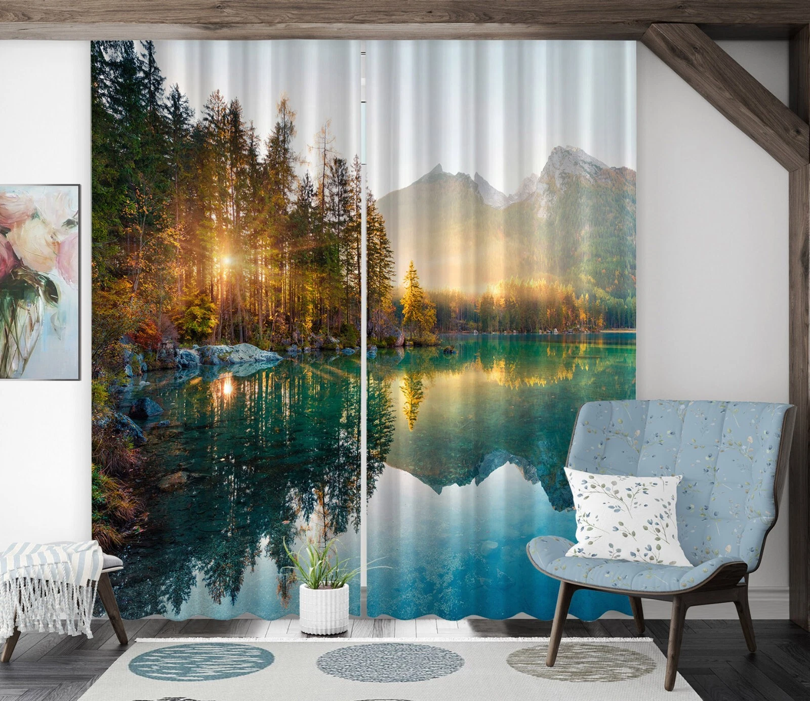 3D Green Lake ZHUB039 Photo Curtain Window Blockout Fabric Vera 2023