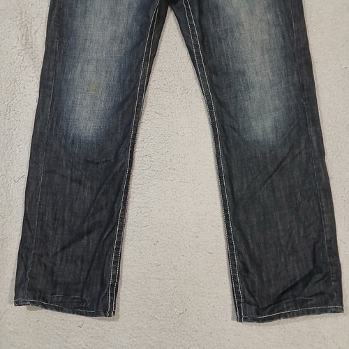 Salvage Supply Co Jeans Mens 34x31 (Fits 36x31) Blue Dark Wash Straight Anarchy - Picture 4 of 21