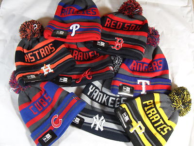 New Era MLB Team Jake Graphite Custom Knit Cuffed Pom Pom