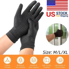 Copper Arthritis Compression Gloves Hand Support Joint Pain Relief Full Finger