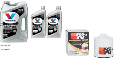Valvoline 5W-30 Advanced Full Synthetic Engine Oil - 7 Quarts w/K&N Oil Filter