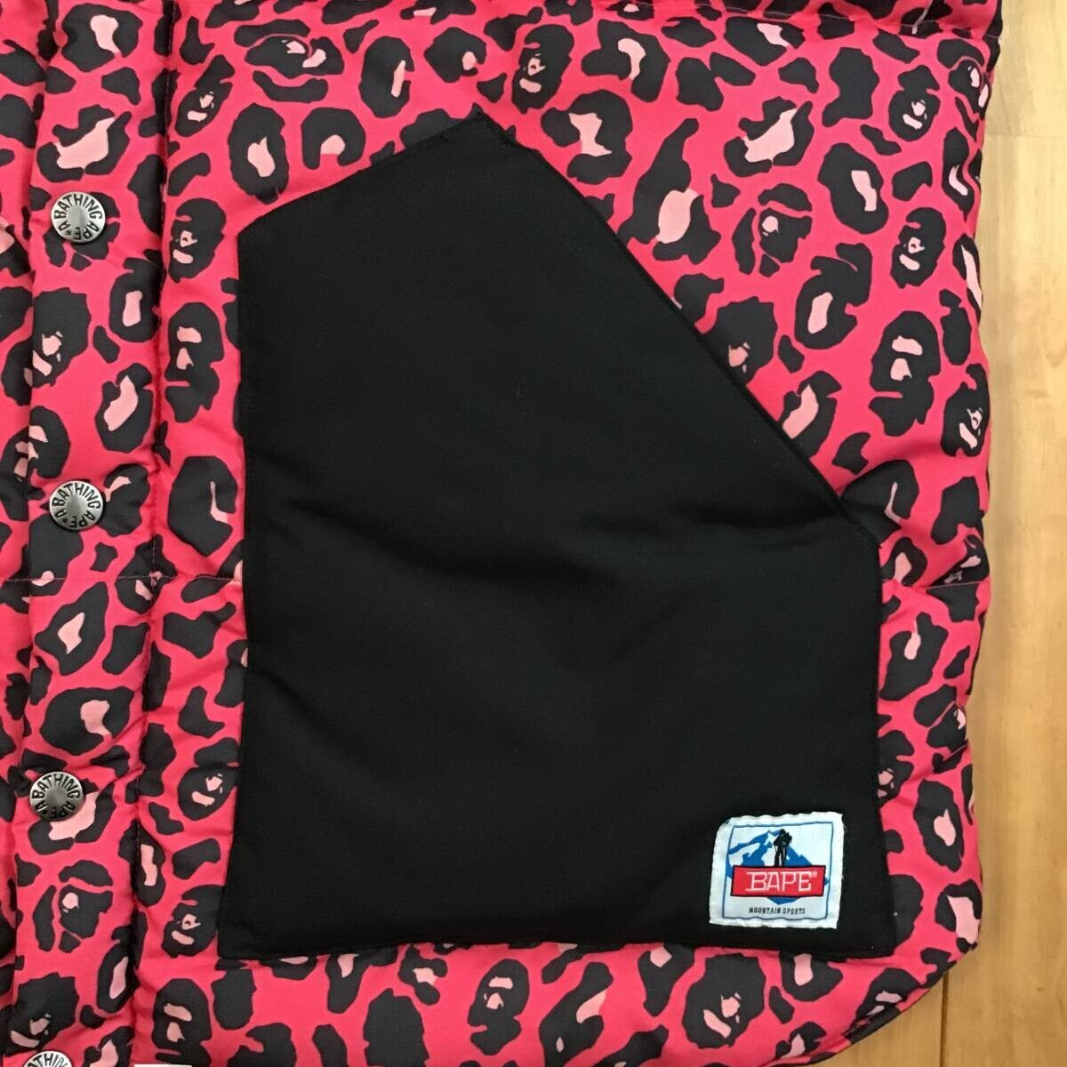 BAPE Leopard camo pink Puffer Down Jacket Vest A Bathing Ape Size
