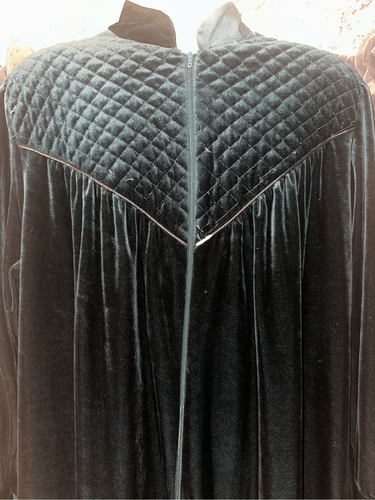 VTG Amanda Stewart Intimates Dark Green Velour Pullover 1/2 Zip Robe Women's 1XL - Picture 3 of 8
