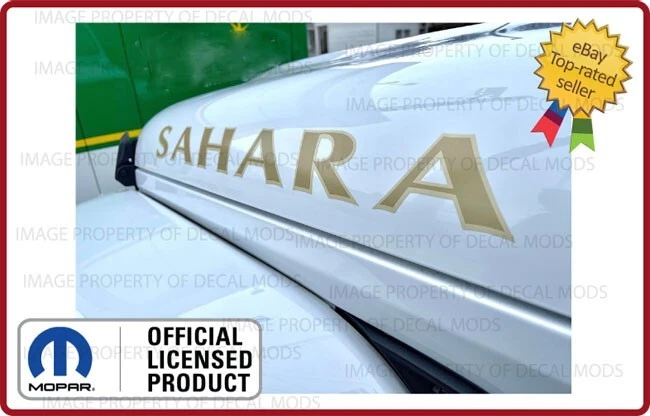 2x Jeep Wrangler SAHARA Hood Vinyl Decals Graphics Stickers JK Tan Brown FK2D2 - Image 4 of 4