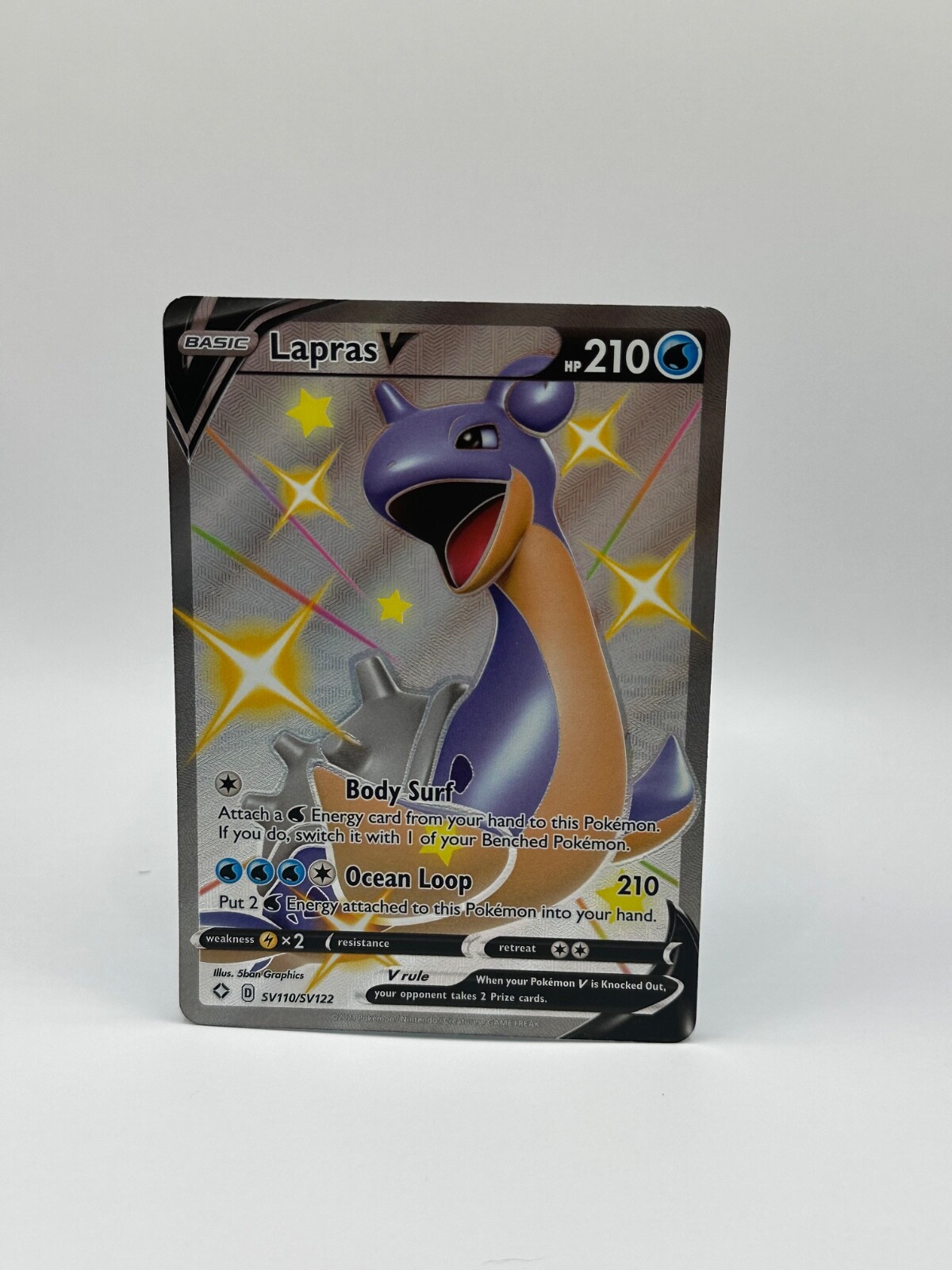 Lapras V SV110/SV122 Pokemon Shining Fates Shiny Ultra Rare NM