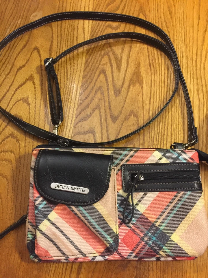 JACLYN SMITH Crossbody Herringbone Tweed Plaid Purse Shoulder Bag Compact  💖 - Image 2 of 4