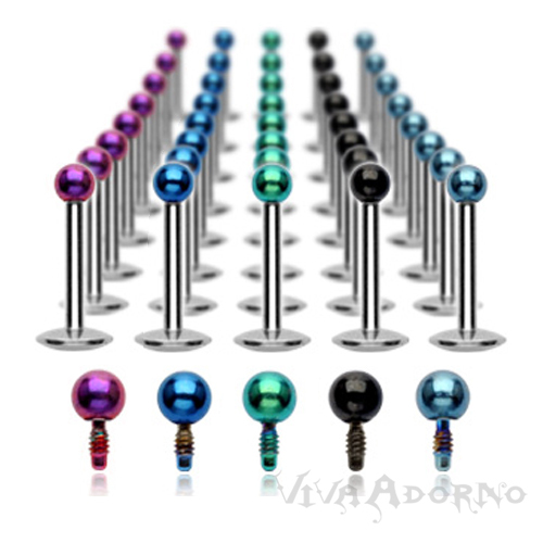 Labbra Piercing Zirconia Cristallo Labret Spirale Twist Doppio Sfera Orecchio - Foto 4