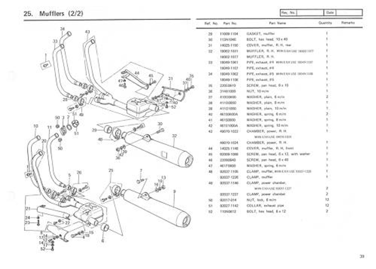 KAWASAKI Parts Manual KZ1300 Z1300 1979 1980 1981 KZ1300A1