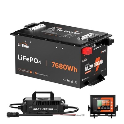 LiTime 48V 150Ah 300A BMS Bluetooth Lithium Battery All-in-one Kit For Golf Cart