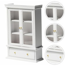 Wooden Mini Cabinet Model with Glass Frame for Decorative Use