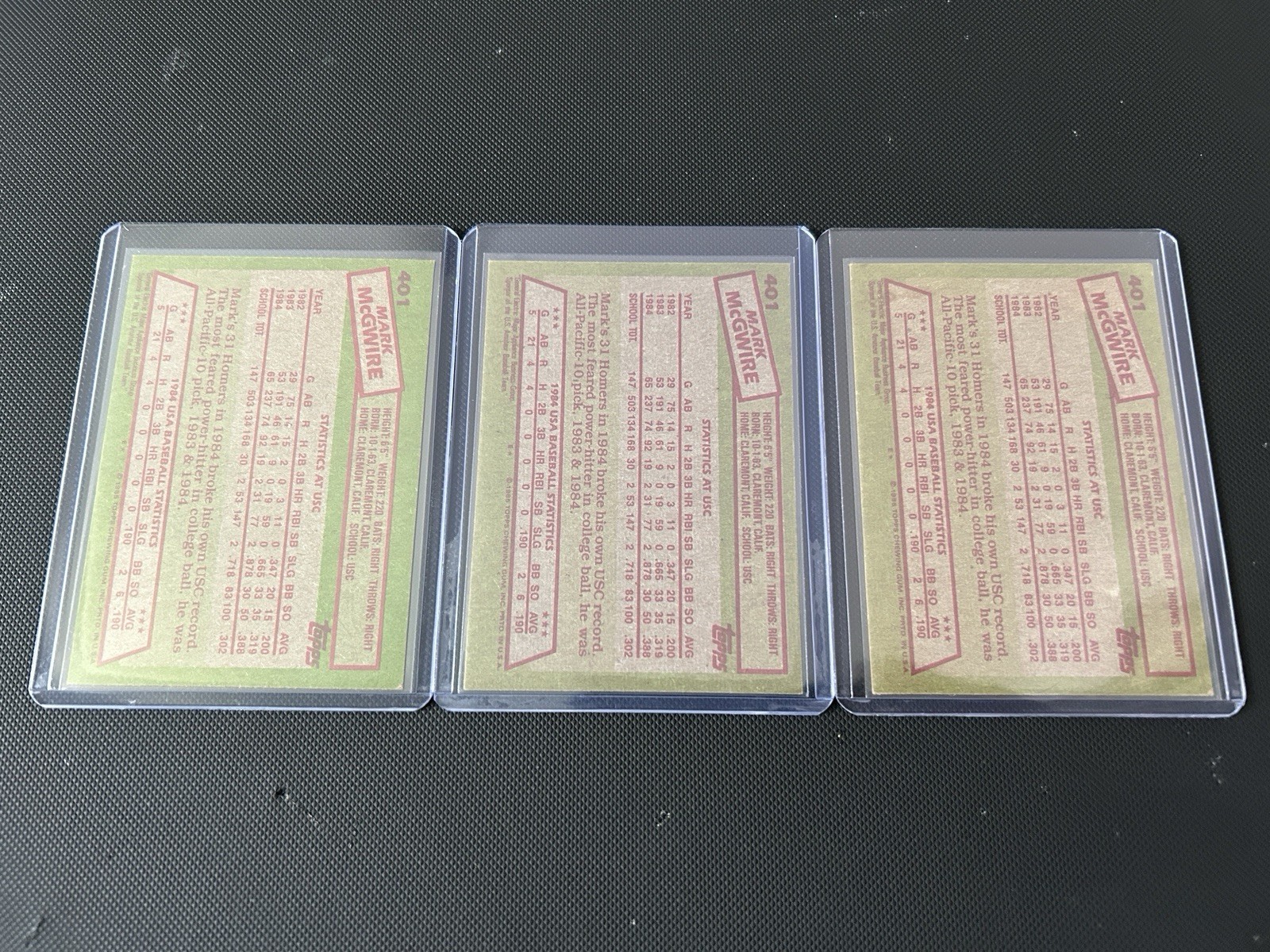 1985 Topps - Mark McGwire #401 (RC) view 2