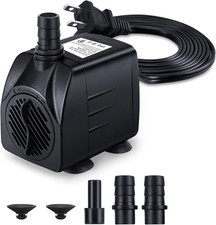 Fountain Pump, 160GPH 10W 600L/H Submersible Water Pump, Durable Outdoor Founta
