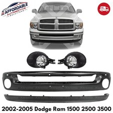 Front Bumper Primed Fog Lights Kit For 2002-2005 Dodge Ram 1500 2500 3500