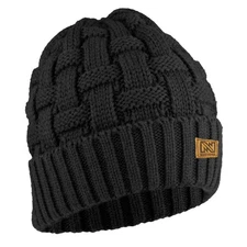 Mobile Warming Heated Cable Knitted Beanie Unisex Black One Size