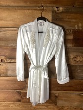 Linea Donatella S/M Sonya Embellished Satin Bridal Wrap Short Robe