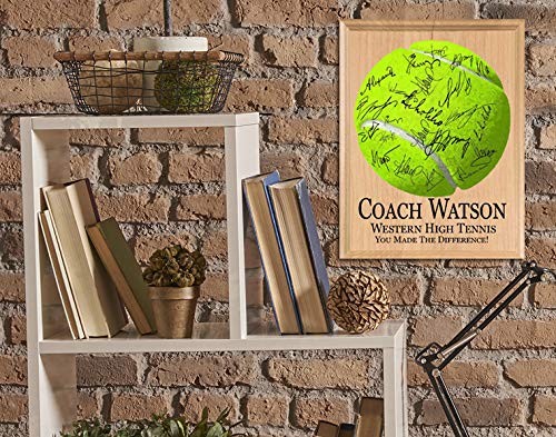 Tennis Coach Gift Plaque SIGNABLE Custom Recognition Award Trophy for Team Co... thumbnail 5