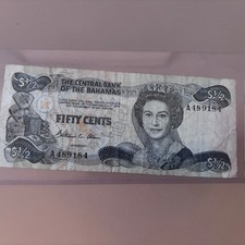 BAHAMAS - Central Bank of the Bahamas - (50 Cents)  1/2 Dollar Note 1974
