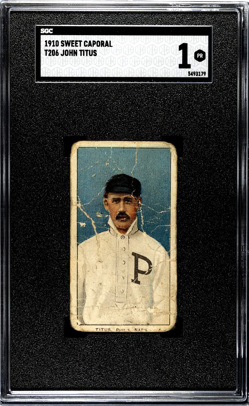 1909 T206 JOHN TITUS SWEET CAPORAL 350 30 SGC 1 Poor, Philadelphia Nationals