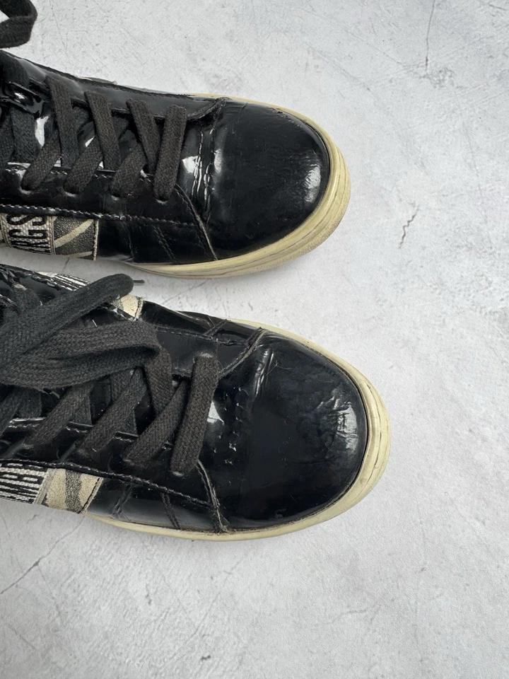 Bikkembergs высоты верхний кроссовок черный лакированная кожа зебра полоски размер 37 - Изображение 4 из 4