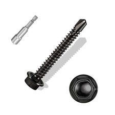 8 1-1/4 Sheet Metal Screws 100 PCS 410 Stainless Steel Black Self Drilling