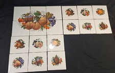 18-Vintage Assorted Fruit Ceramic Tile Sets-4...