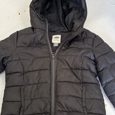 Old Navy Frost Free Boys Black Hooded Puffer Jacket S/P 6-7 