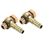 2Pcs 10mm Barbed M12x1.25 Male Thread Hose Fittings Elbow Connector Carbon Steel
