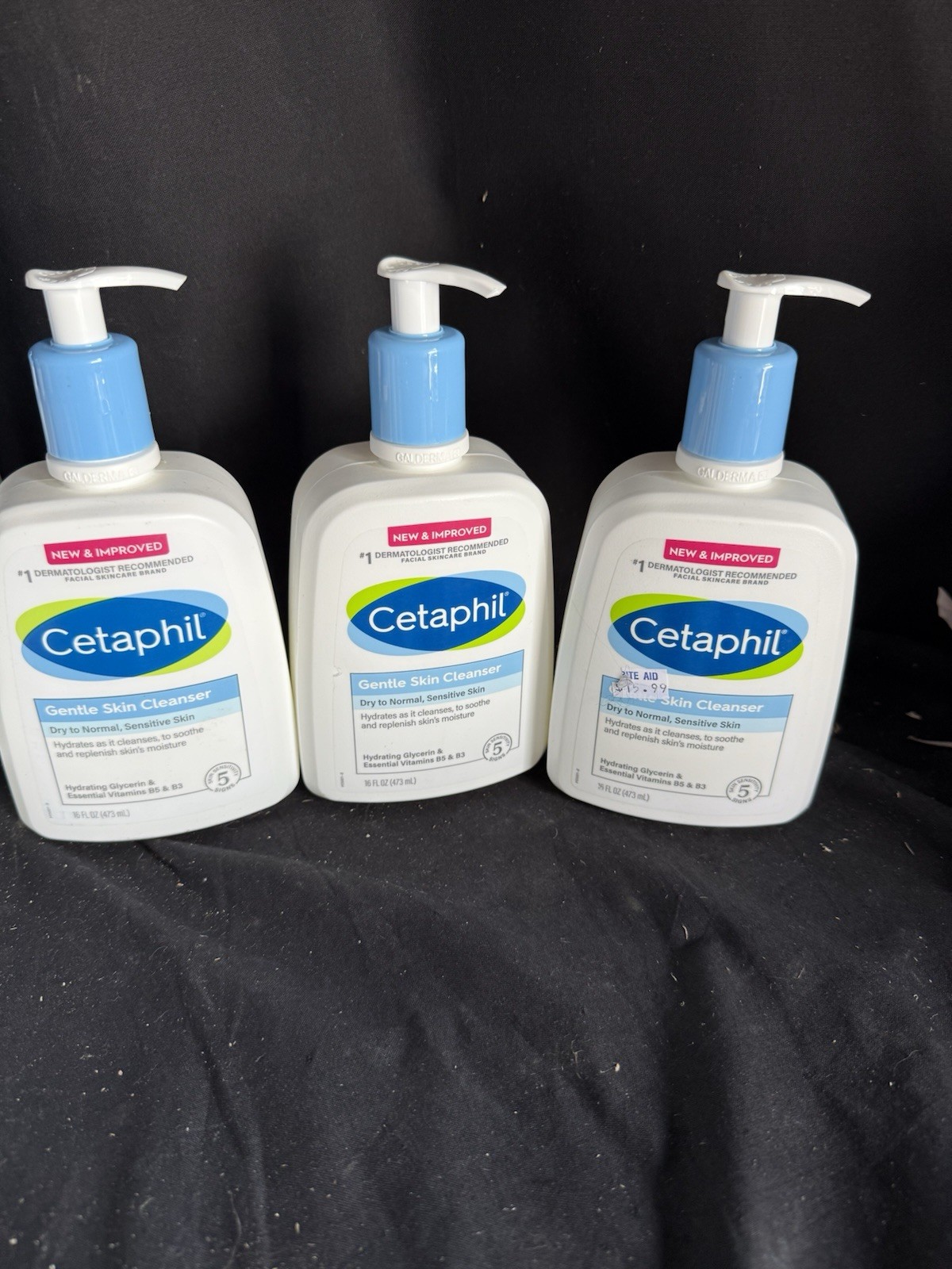 3 New Cetaphil Gentle Skin Cleanser Dry to Normal Sensitive Skin 16 Oz 48 Total