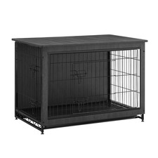 Feandrea Dog Crate Furniture 38.6 Side End Table Modern Kennel For Dogs Indoor