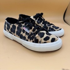 Superga 2759 Fanvelvetw Leopard Print Sneakers, Women's Size 8.5, EUC