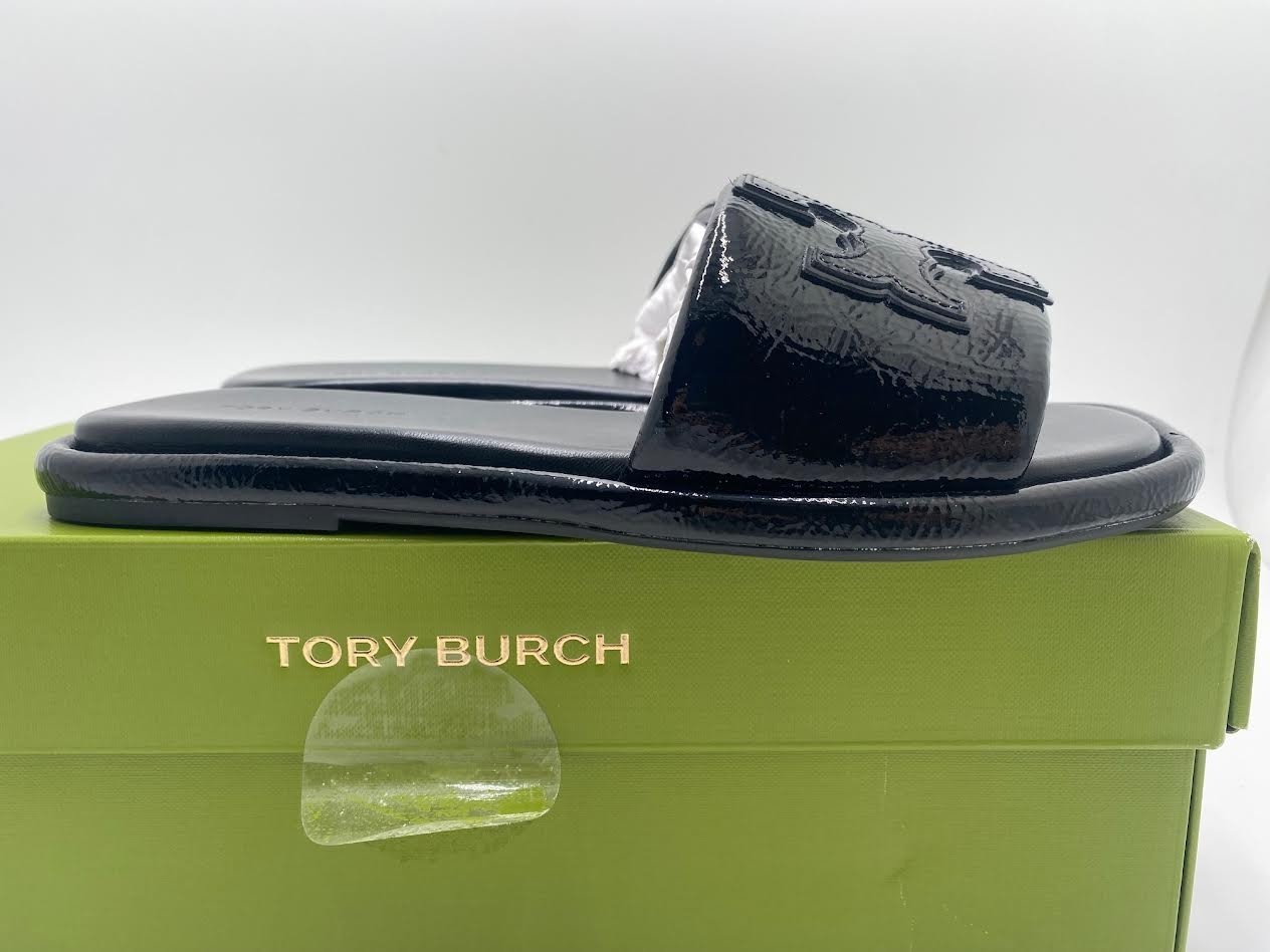 Tory Burch Women's Double T Sport Slide Size 5 Black Nappa Leather thumbnail 2