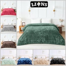 Embossed Heavy Blanket Thick Warm 4Kg Damask Pattern Weighted Blankets King Size