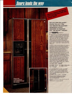 VINTAGE 1986 SEARS KENMORE REFRIGERATORS CATALOG AD PHOTO PRINT