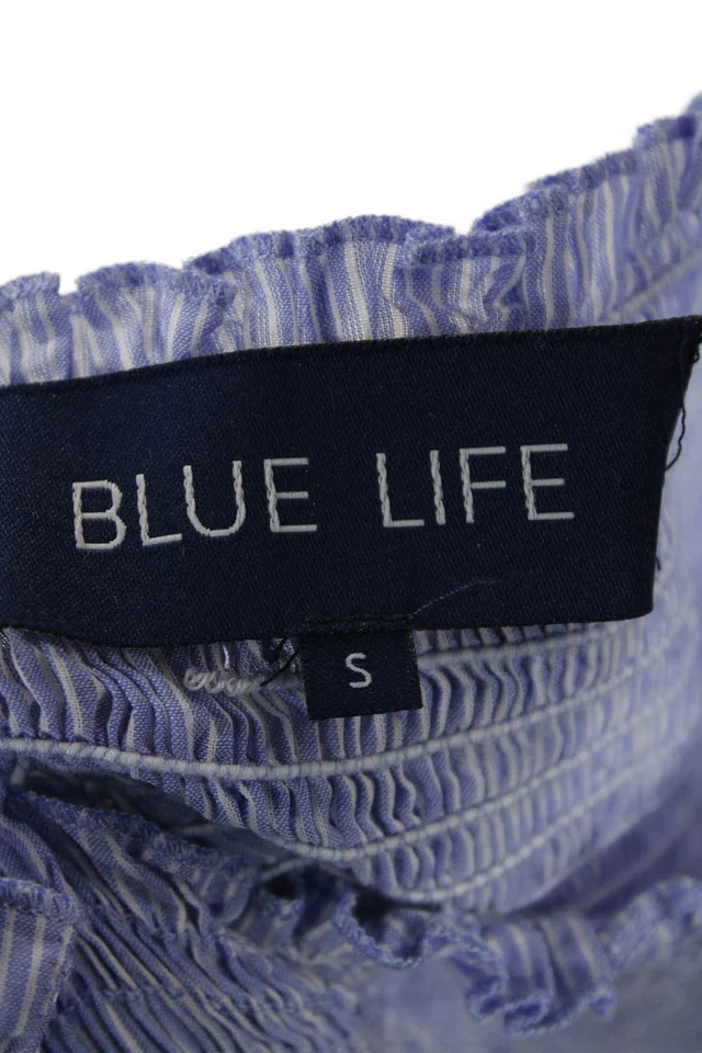 Синий жизни, женщин сарафан светло-синий в полоску хлопок мини размер S - Изображение 4 из 4