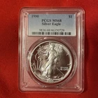 1990 American Silver Eagle 1 Oz PCGS MS68 Bright White Better Date
