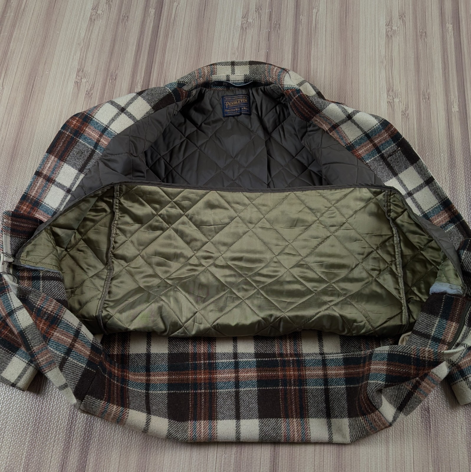 Vintage Pendleton Wool Large Jacket Coat Plaid Qu… - image 4