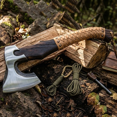 #ad #ad Handmade Viking Axe 18 Carbon Steel Plain Blade Hatchet Wood Handle With Sheath $39.90