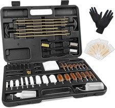 Gun Cleaning Kit, Rifle Pistol Shotgun Handgun Cleaning Kit with Case, Universal
