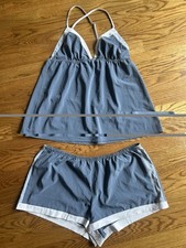 Victorias Secret Pajama Set, Medium, Summer, Blue/gray